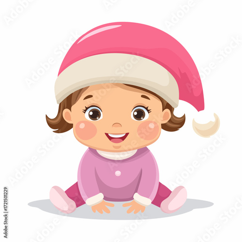 Baby mit einer Weihnachtsmütze