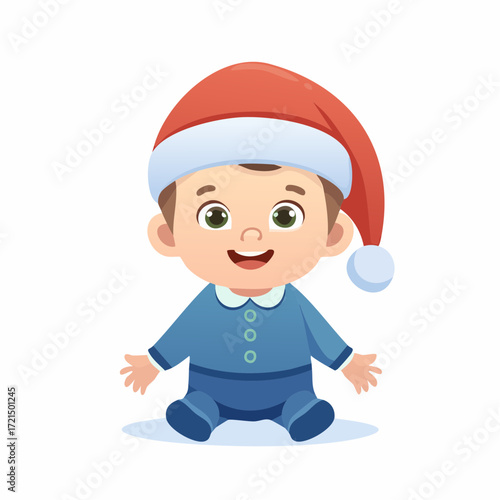 Baby mit einer Weihnachtsmütze