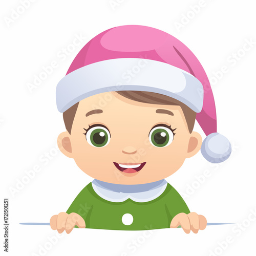 Baby mit einer Weihnachtsmütze