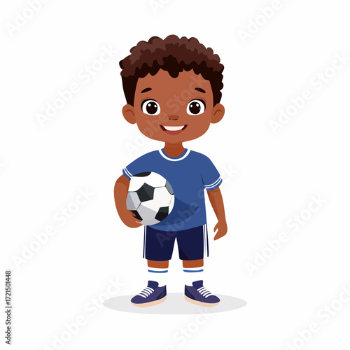 Kleiner Junge mit einem Fußball