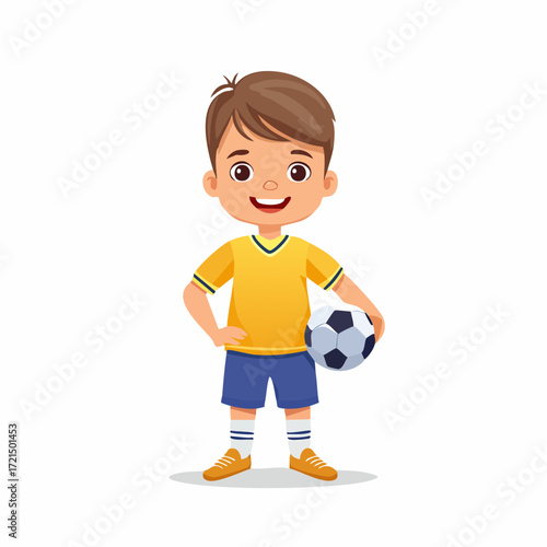 Kleiner Junge mit einem Fußball