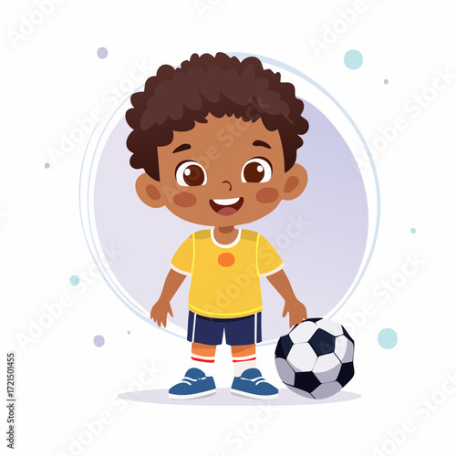 Kleiner Junge mit einem Fußball