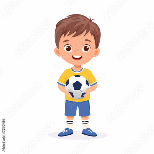 Kleiner Junge mit einem Fußball