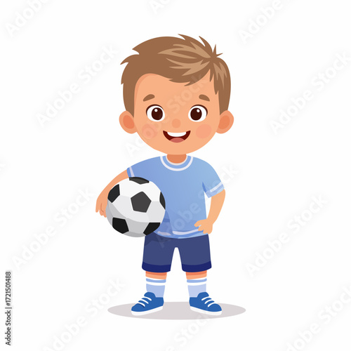 Kleiner Junge mit einem Fußball