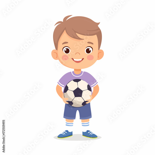 Kleiner Junge mit einem Fußball
