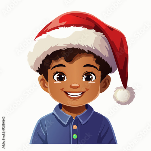 Kleiner Junge mit einer Weihnachtsmütze