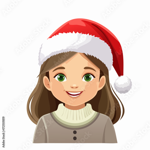 Kleines Mädchen mit einer Weihnachtsmütze