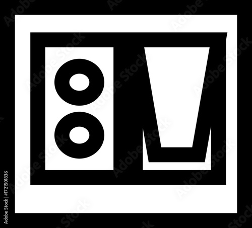 Electric Switchboard Icon in Black Color Line Style Circuit Panel Vector Electrical Board Symbol Power Control System Interface