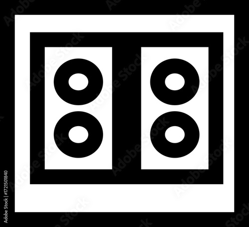 Electric Switchboard Icon in Black Color Line Style Circuit Panel Vector Electrical Board Symbol Power Control System Interface