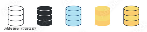 Database Icon Set Multiple Style Collection