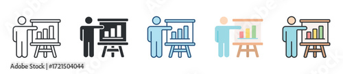 Presentation Icon Set Multiple Style Collection