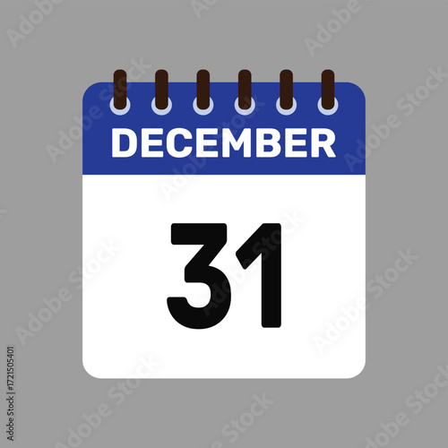 calendar with december 31 icon vector reminder for important deadlines and special events this autumn season