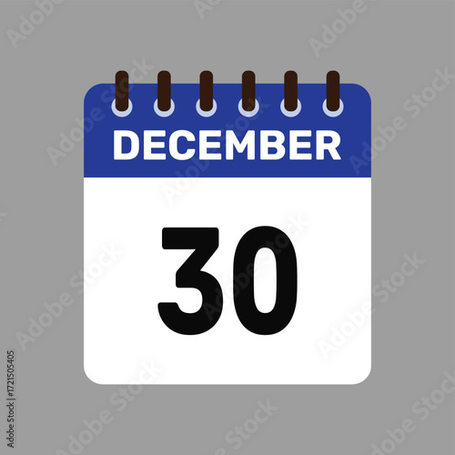 calendar with december 30 icon vector reminder for important deadlines and special events this autumn season
