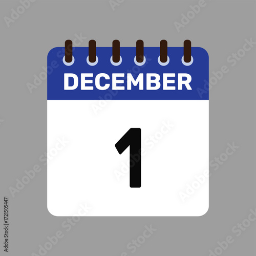 calendar with december 1 icon vector reminder for important deadlines and special events this autumn season