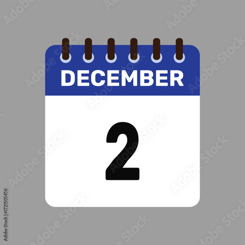 calendar with december 2 icon vector reminder for important deadlines and special events this autumn season