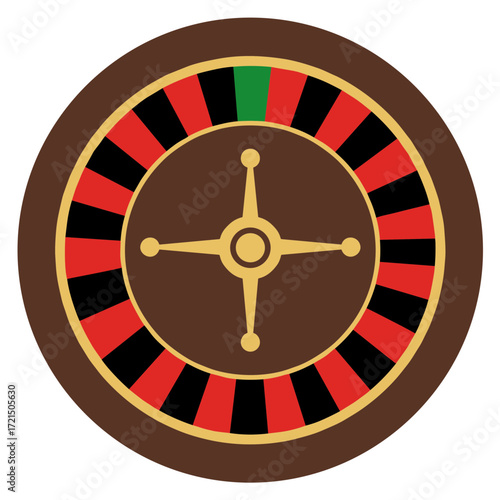 Roulette wheel , vector illustration on transparent background