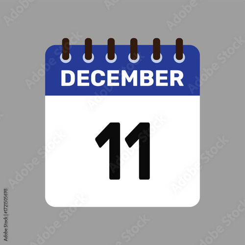 calendar with december 11 icon vector reminder for important deadlines and special events this autumn season