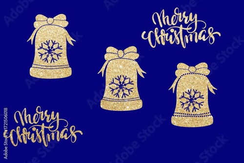 Seamless Christmas pattern with the inscription 