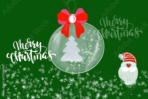 Merry Christmas card with the inscription 