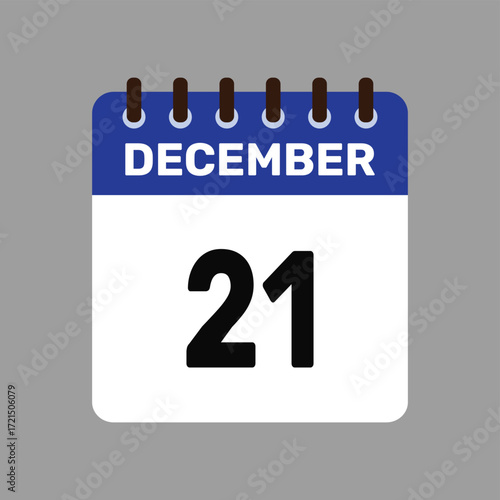 calendar with december 21 icon vector reminder for important deadlines and special events this autumn season
