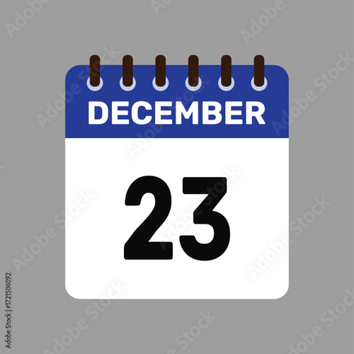 calendar with december 23 icon vector reminder for important deadlines and special events this autumn season