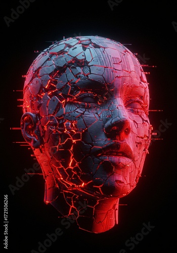 Shattered Consciousness of a Futuristic Artificial Intelligence Being