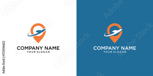 Travel agent logo design. Vector illustration