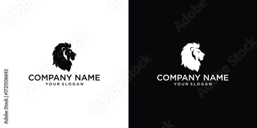 King Lion Head Logo Template, Lion Strong Logo Elegant Design