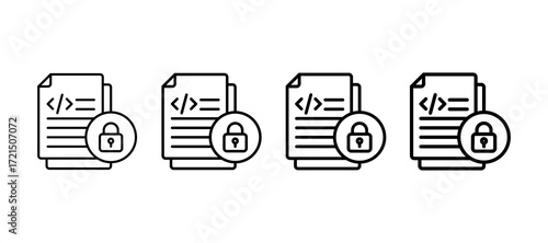 Cryptography Multiple Line Icon Element