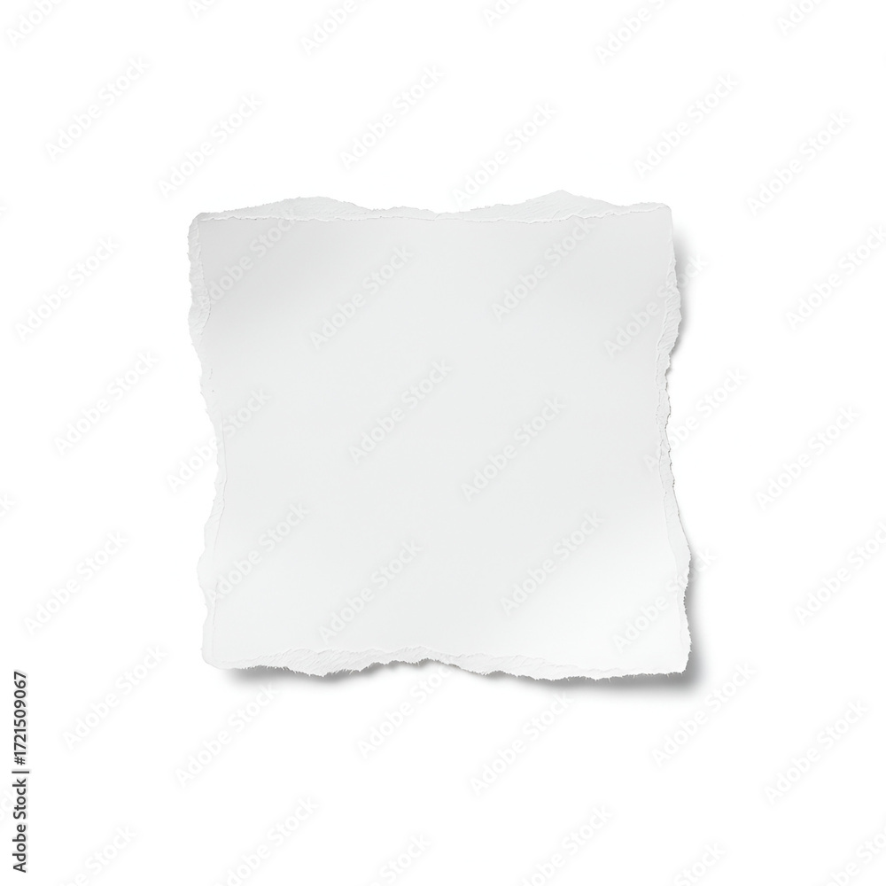 Obraz premium ultra realistic premium white torn blank page with uneven textured edges isolated on white