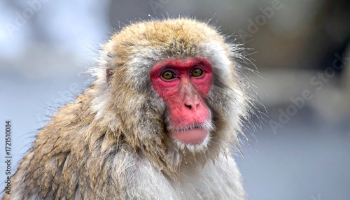 Close-up of a snow monkey