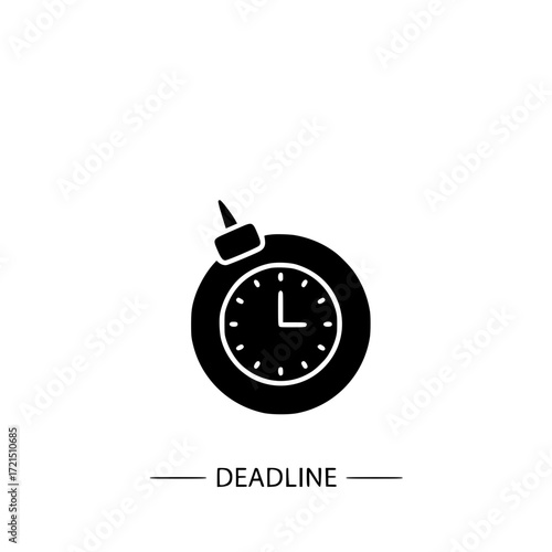 Bomb clock icon symbolizing imminent deadline urgent time pressure countdown urgency