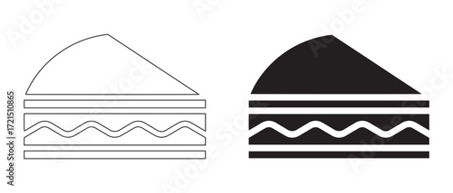 Cake icon. isolated on white background, vector illustration of dessert symbol.