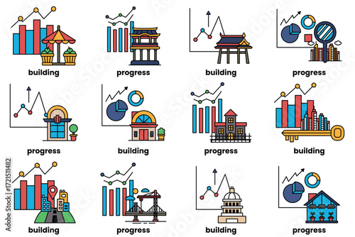 image is a series of buildings and construction sites