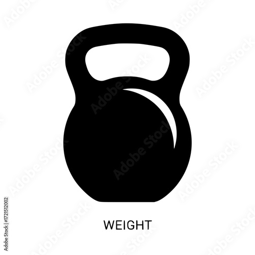 Kettlebell weight training icon symbol for fitness and strength exercise