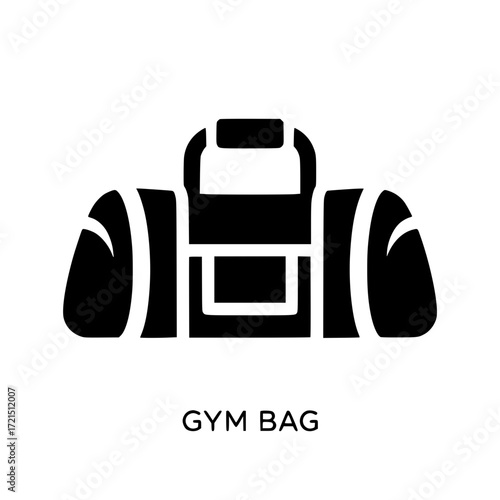 Modern gym bag icon for fitness and sports activities simple design