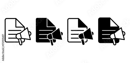 Press release vector icon. Symbol of media announcement, PR, and corporate news communication.