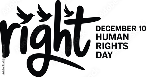Embrace human rights with freedom symbolized by birds taking flight on December 10th.