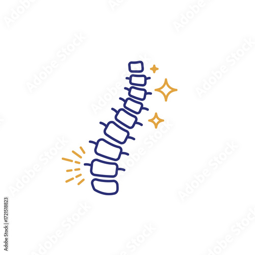 A vibrant, healthy human spine icon, illustrating optimal spinal alignment and wellness, perfect for medical, chiropractic, or physiotherapy concepts.