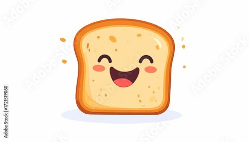 Cheerful Toast Slice Illustration A Happy Breakfast Delight for Food and Fun Projects