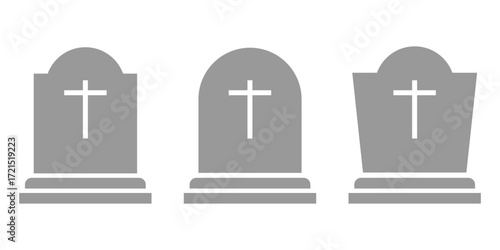 Tombstone icon vector set. vector illustration eps 10