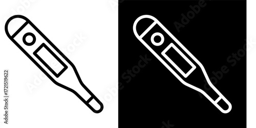 Thermometer  Icon Set White Style Collection