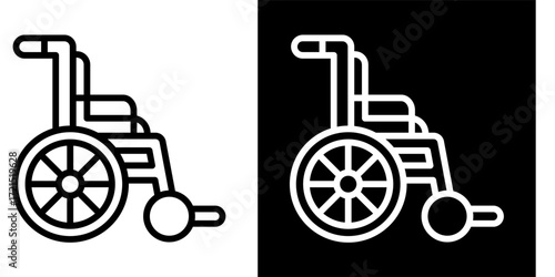 Wheelchair  Icon Set White Style Collection