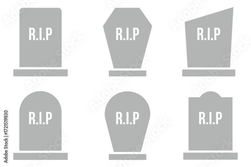 Tombstone icon vector set. vector illustration eps 10