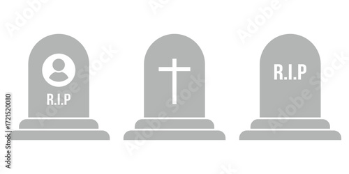 Tombstone icon vector set. vector illustration eps 10