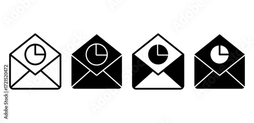 Open rate vector icon. Symbol of email performance tracking, campaign analytics, and subscriber engagement.