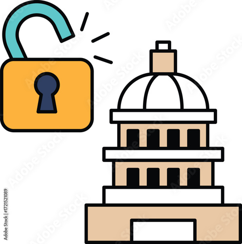 A black and white drawing of a key being pulled from a lock