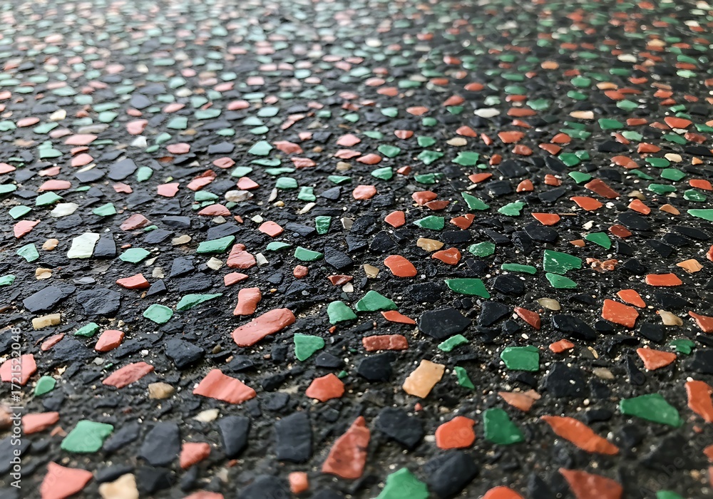 Obraz premium Black Terrazzo Texture with Colorful Mosaic Stones – Granite Background Pattern