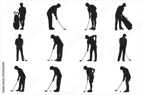 Farm and Garden Work Silhouettes – Rural Worker Vector Graphics Set