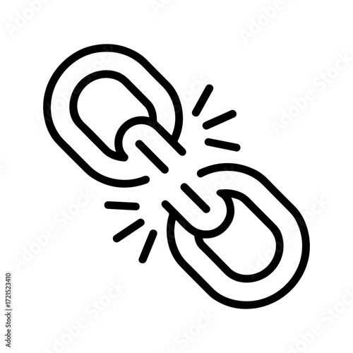 broken chain weakness icon design
